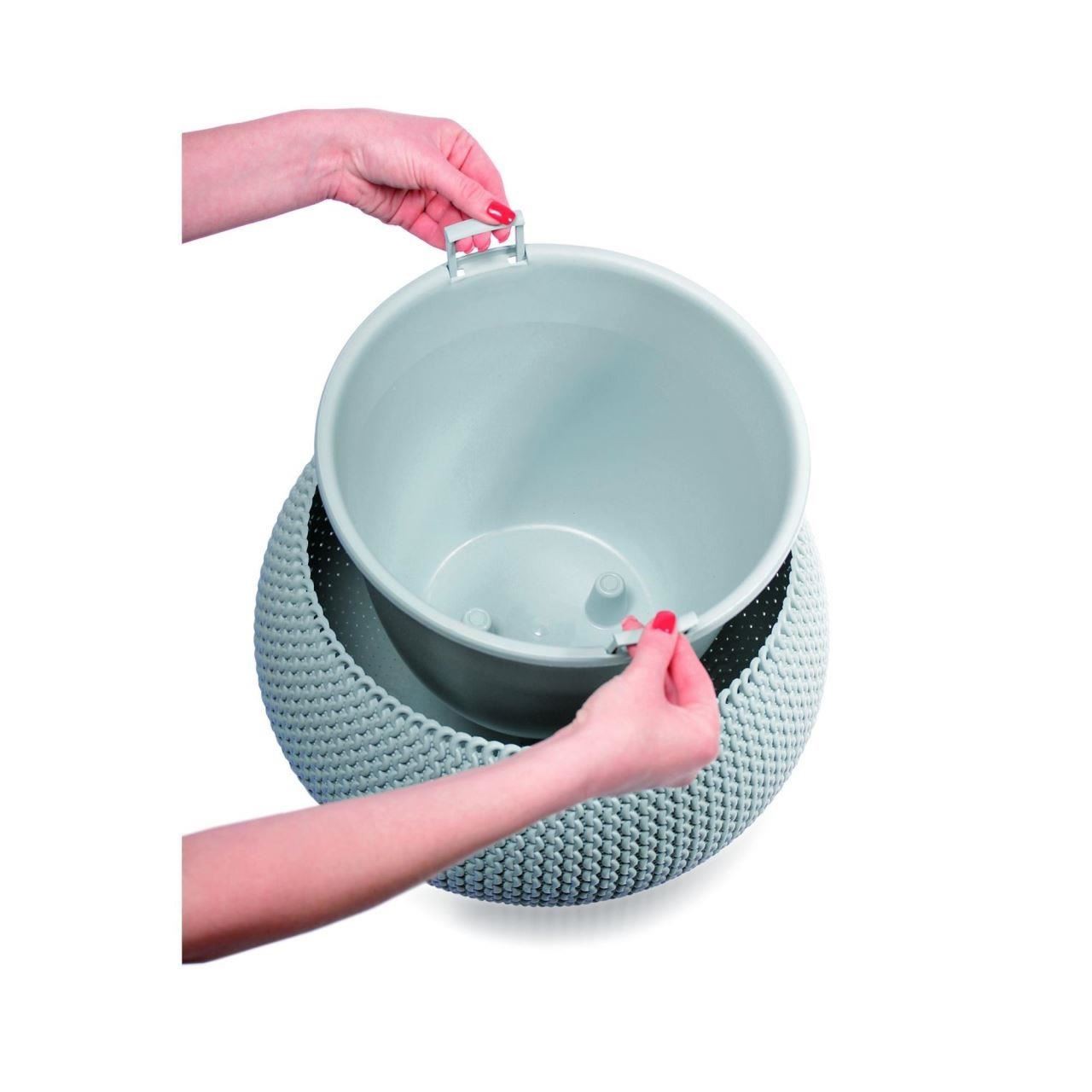Ghiveci decorativ pentru flori, rotund, albastru, 29x19.5 cm, Splofy Bowl — imaginea 3