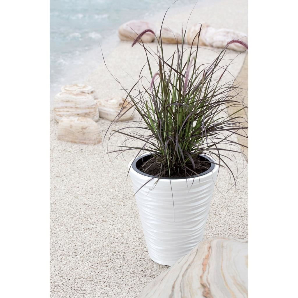 Ghiveci decorativ de flori, rotund, alb, 34.5x38.5 cm, Sand — imaginea 5