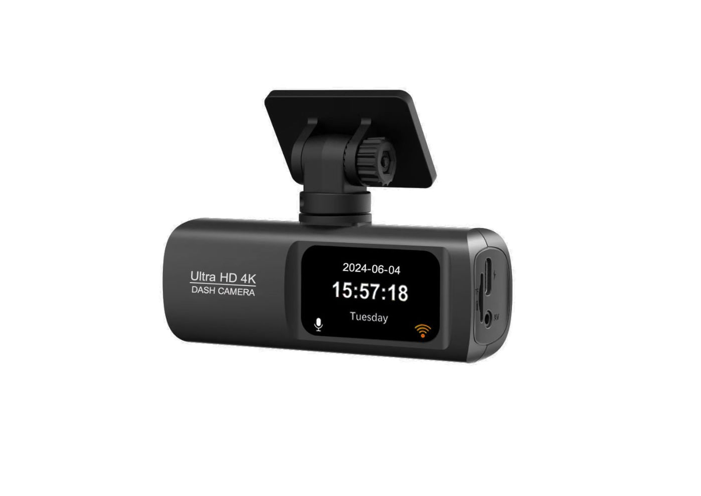 Camera Auto de bord DVR 4K, G-Sensor, Unghi filmare 170°, Inregistrare dubla fata si marsarier, Card SD 32GB Inclus
