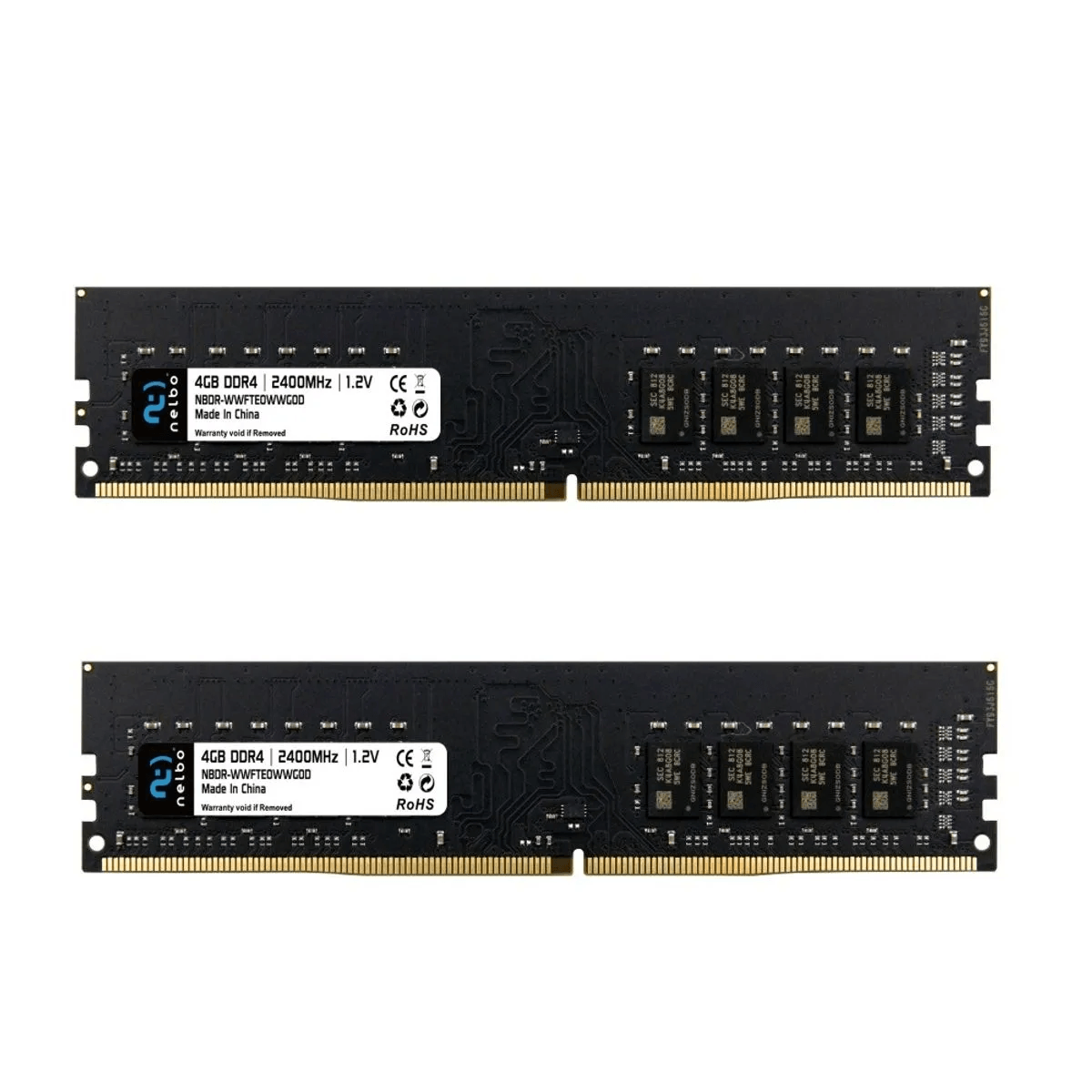 Memorie RAM 4 GB ddr4, 2400 Mhz, Nelbo, pentru calculator, black