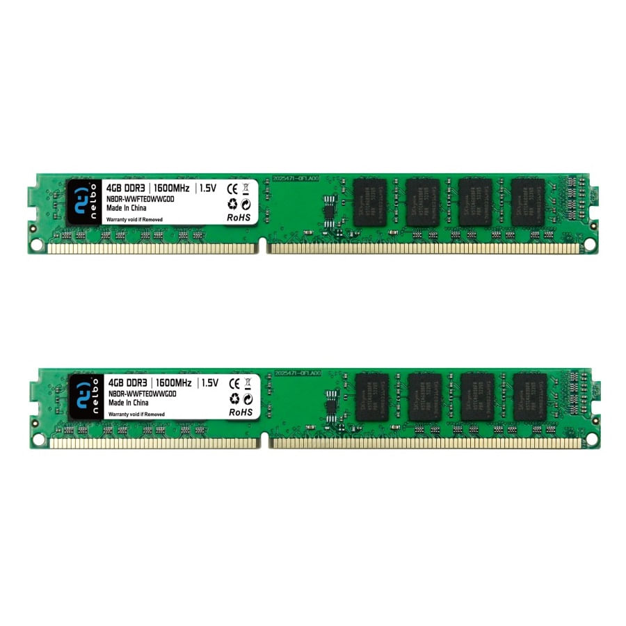 Memorie RAM 8 GB ( 2x4 GB ) ddr3, 1600 Mhz, Nelbo, dual channel, pentru calculator