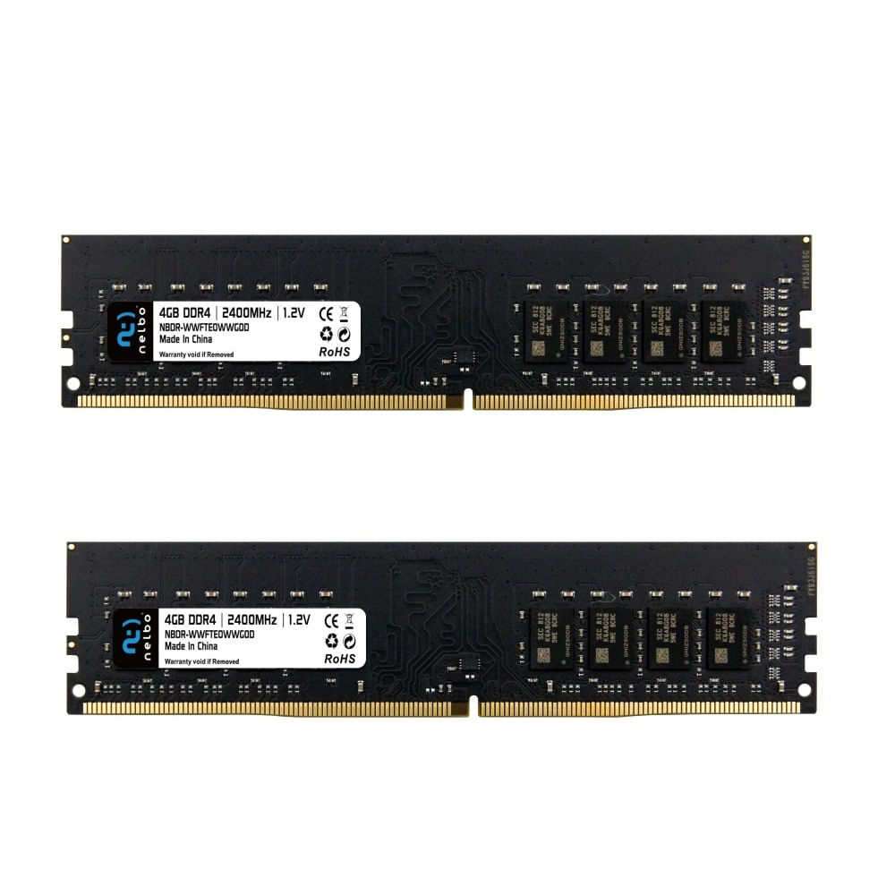 Memorie RAM 8 GB , set 2x4 GB , ddr4, 2400 Mhz, Nelbo, pentru calculator, black