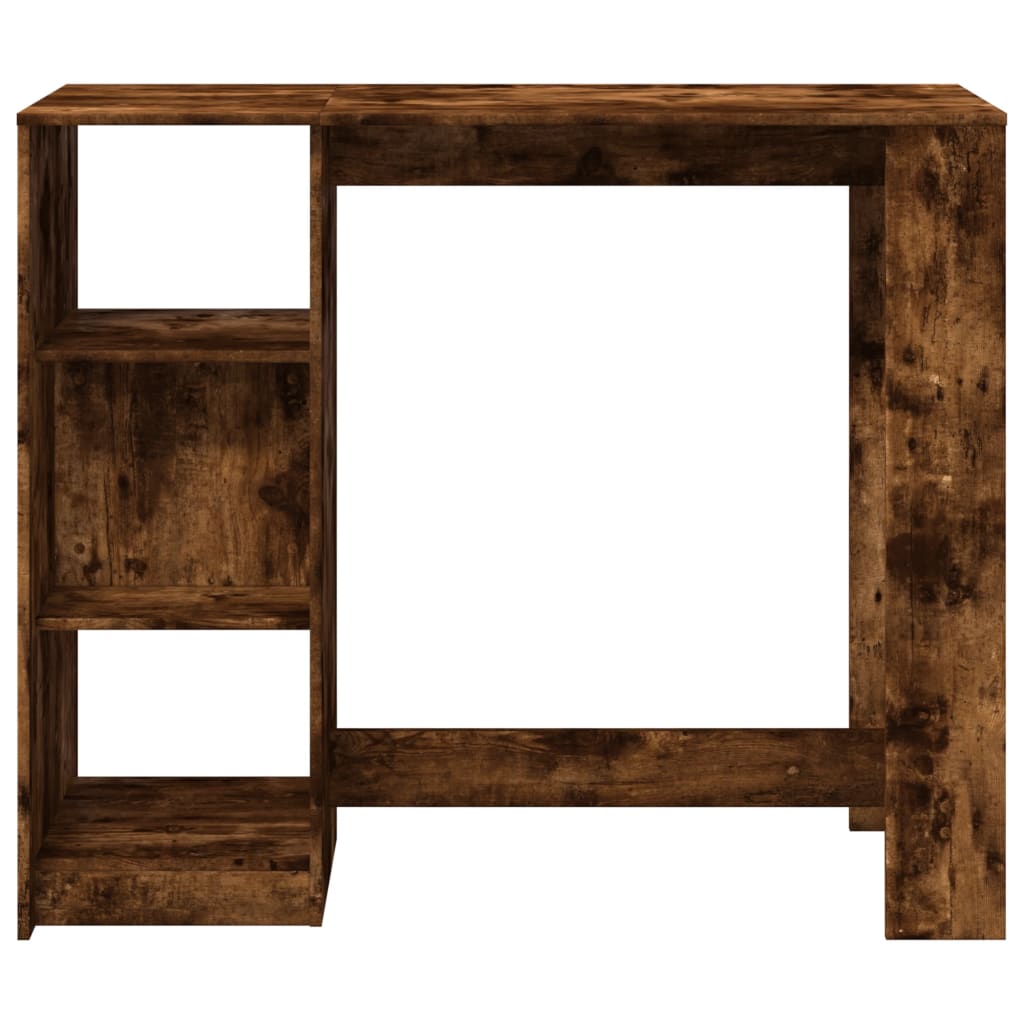 Masa de bar cu raft stejar fumuriu 124x46x103,5cm lemn compozit — imaginea 4