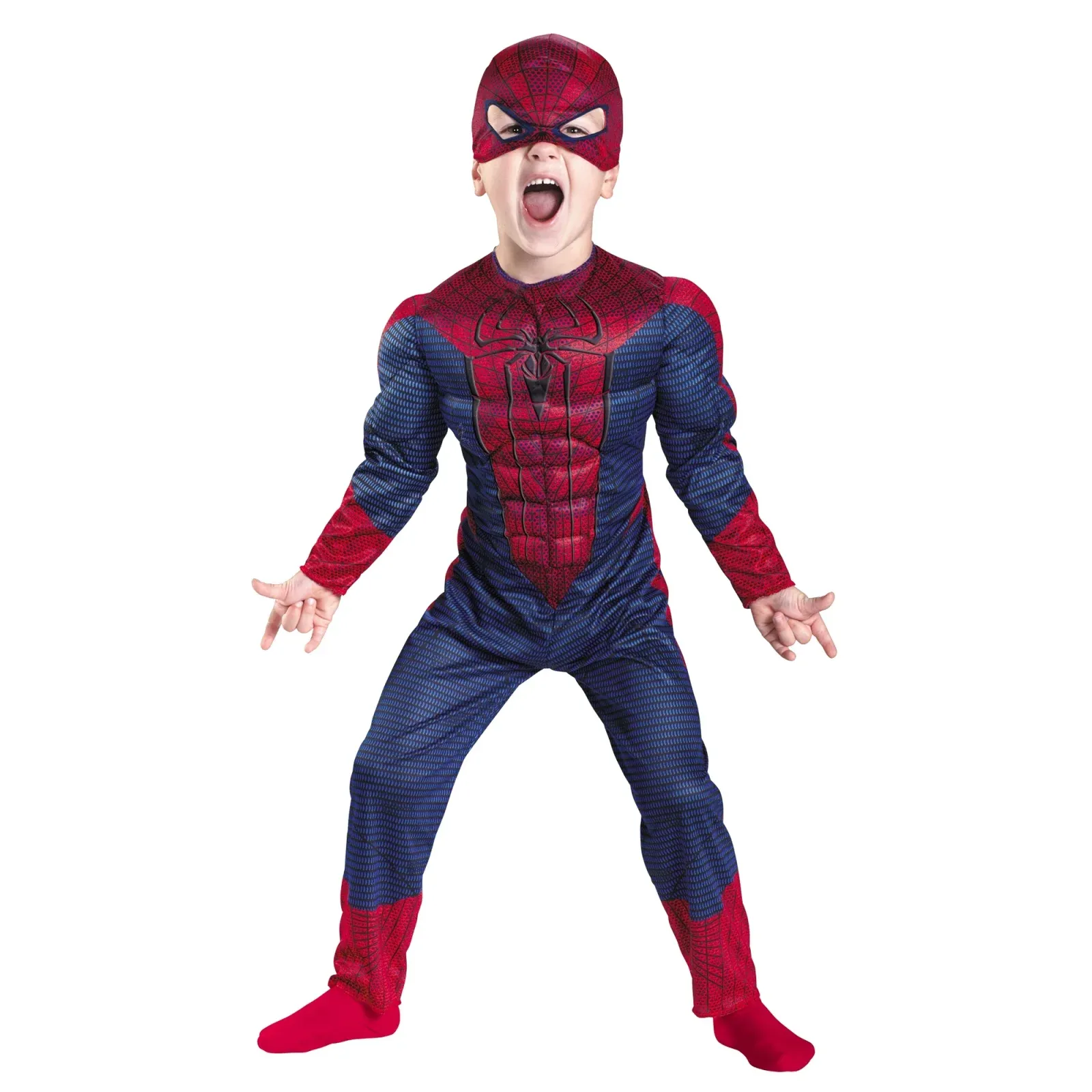 Set costum Spiderman cu muschi si lansator cu ventuze, IdeallStore®, marimea S - 1 | YEO