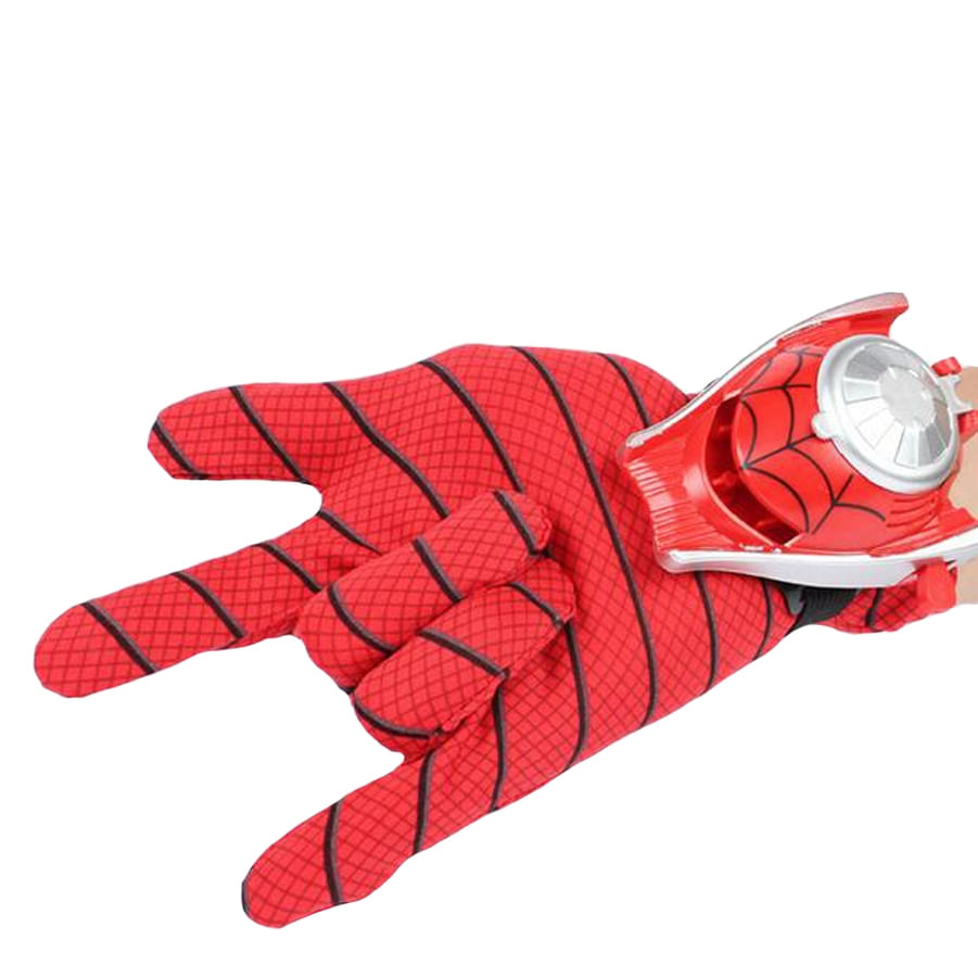 Set costum Spiderman cu muschi si manusa cu discuri, IdeallStore®, marime S, 3 - 5 ani, rosu - 3 | YEO