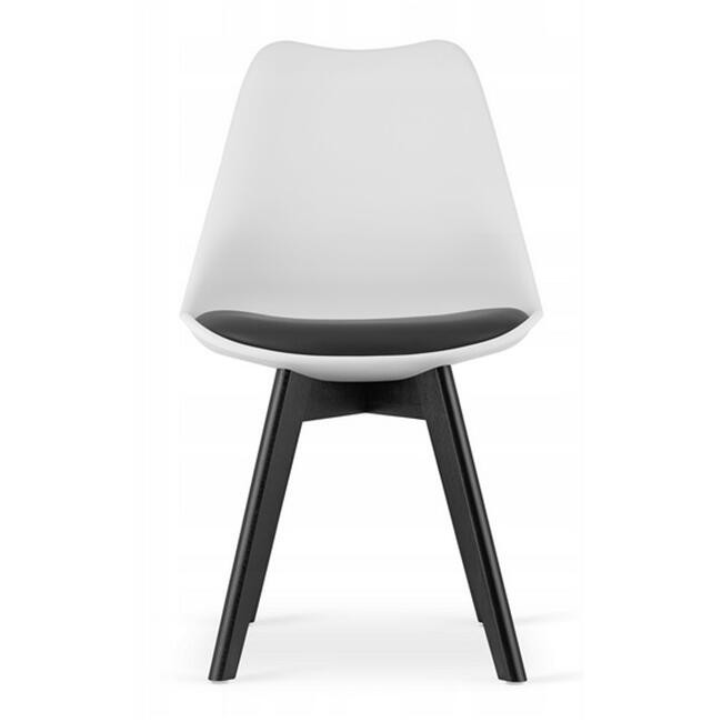 Scaun bucatarie/living, Artool, Mark, PP, lemn, alb si negru, perna neagra, 49x43x82 cm — imaginea 4