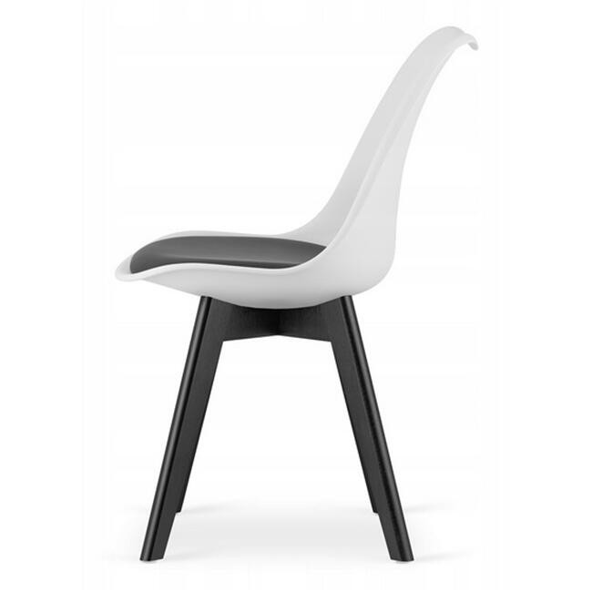 Scaun bucatarie/living, Artool, Mark, PP, lemn, alb si negru, perna neagra, 49x43x82 cm — imaginea 5