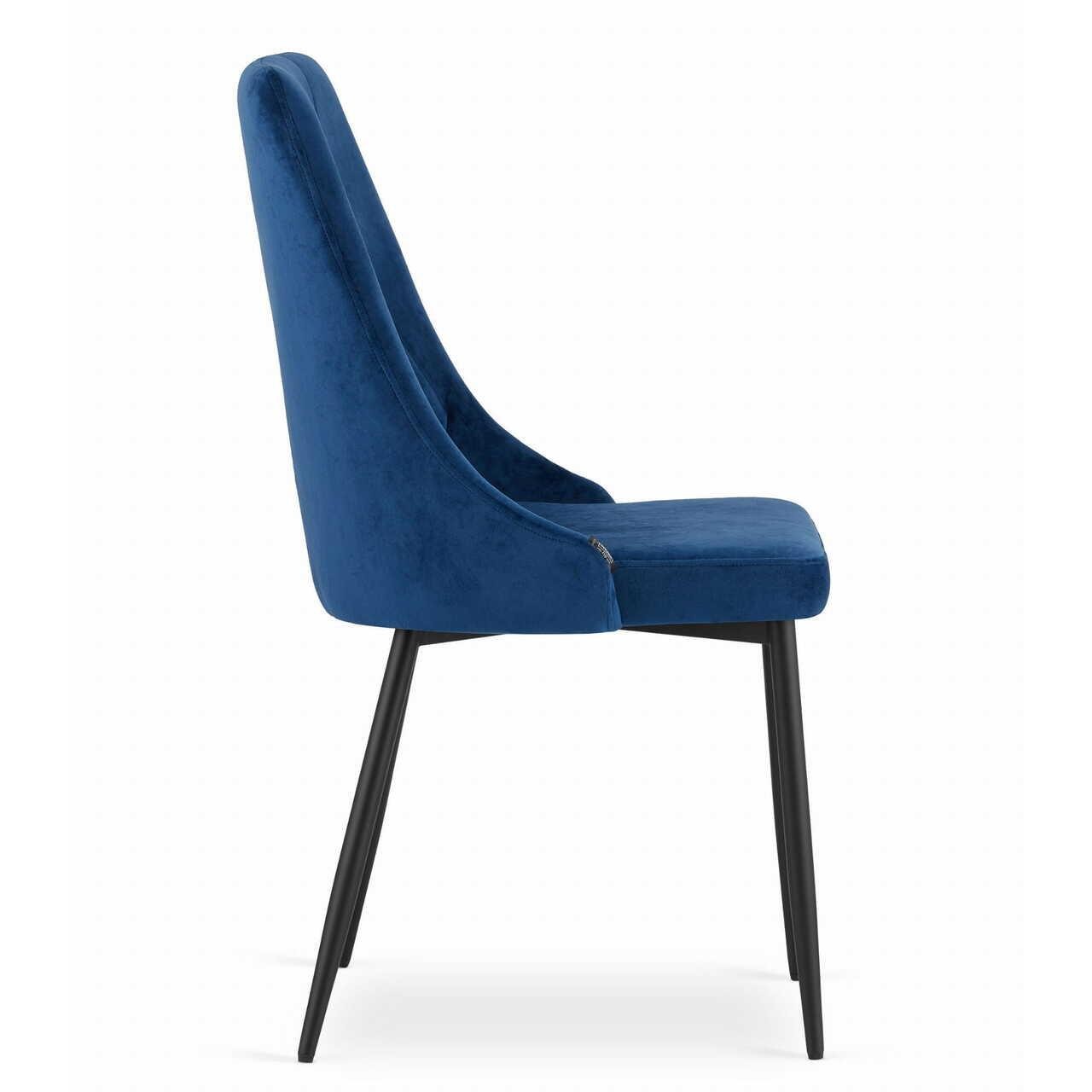 Scaun bucatarie/living, Artool, Imola, catifea, metal, bleumarin, 48.5x61x93.5 cm — imaginea 4