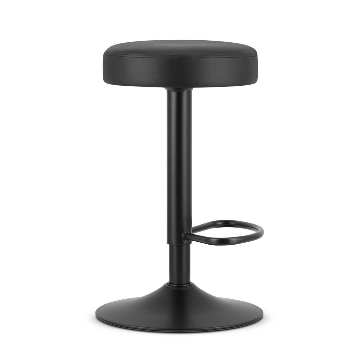 Scaun de bucatarie/bar, Artool, Rojst, rotativ, piele ecologica, negru, 38x38x62-83 cm — imaginea 2