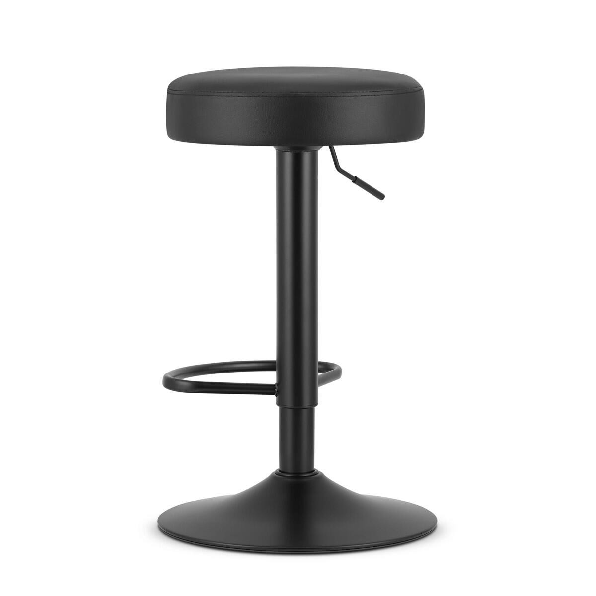 Scaun de bucatarie/bar, Artool, Rojst, rotativ, piele ecologica, negru, 38x38x62-83 cm — imaginea 3