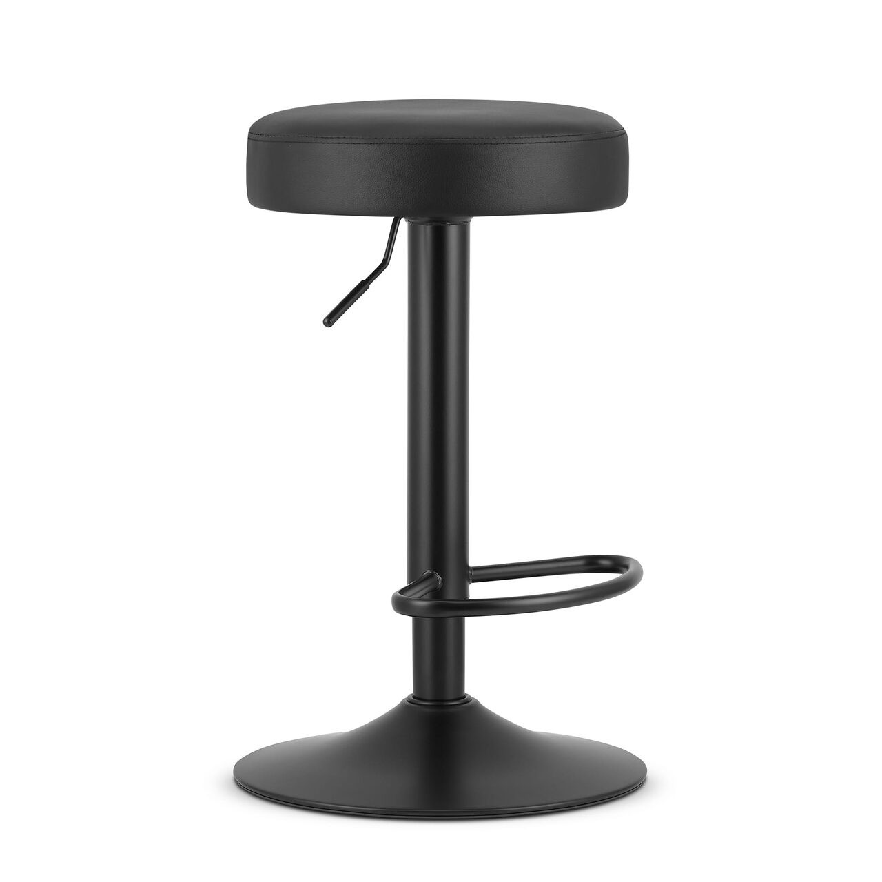 Scaun de bucatarie/bar, Artool, Rojst, rotativ, piele ecologica, negru, 38x38x62-83 cm — imaginea 4