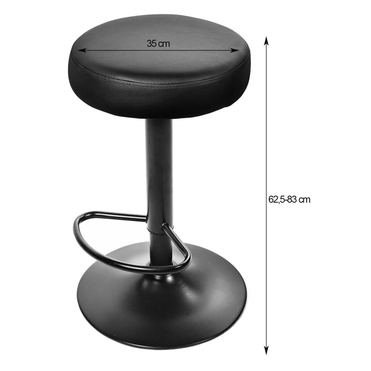 Scaun de bucatarie/bar, Artool, Rojst, rotativ, piele ecologica, negru, 38x38x62-83 cm — imaginea 5