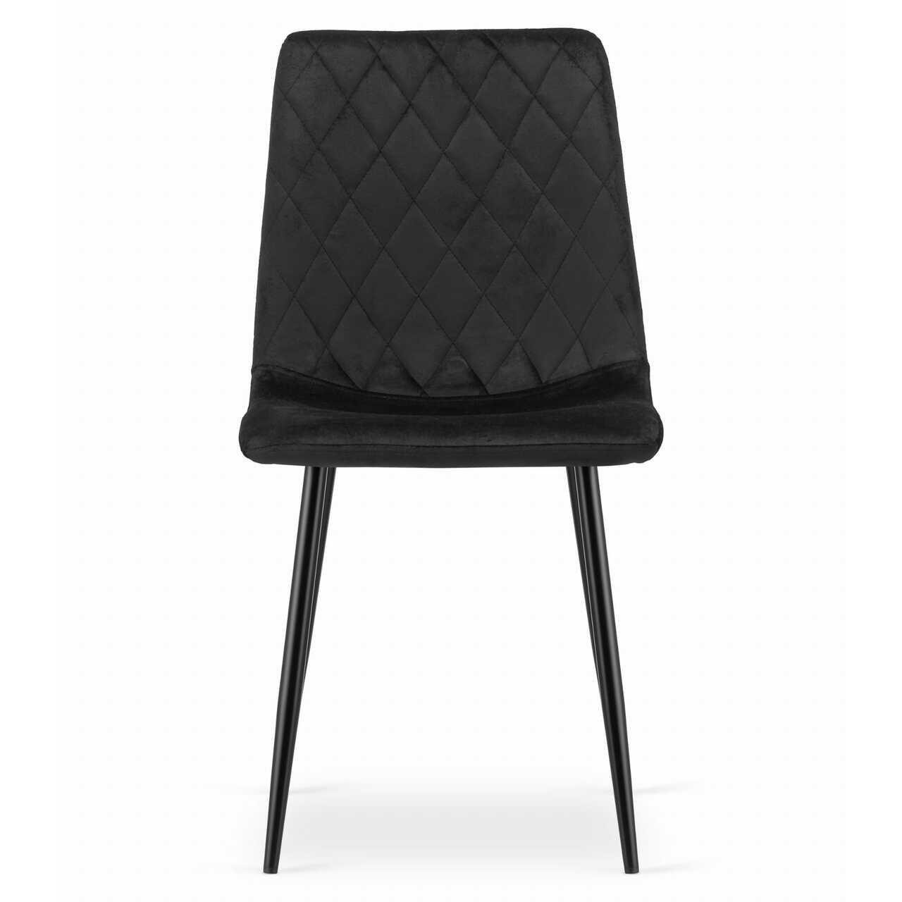 Scaun bucatarie/living, Artool, Turin, catifea, metal, negru, 44.5x53x88.5 cm — imaginea 2