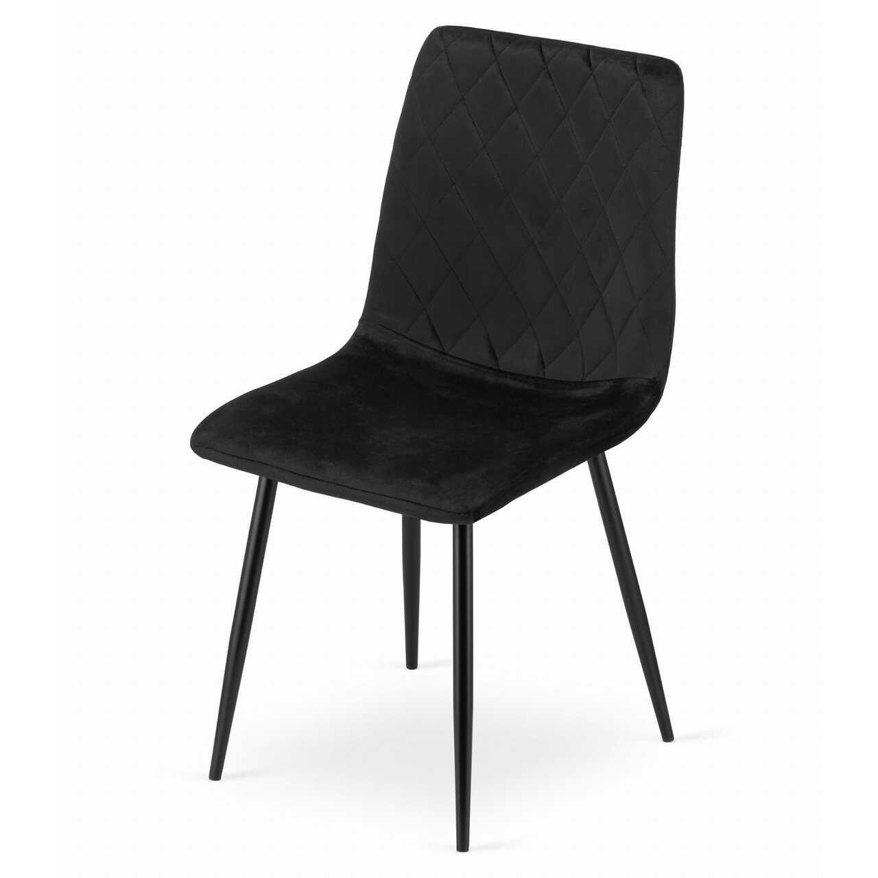 Scaun bucatarie/living, Artool, Turin, catifea, metal, negru, 44.5x53x88.5 cm — imaginea 3