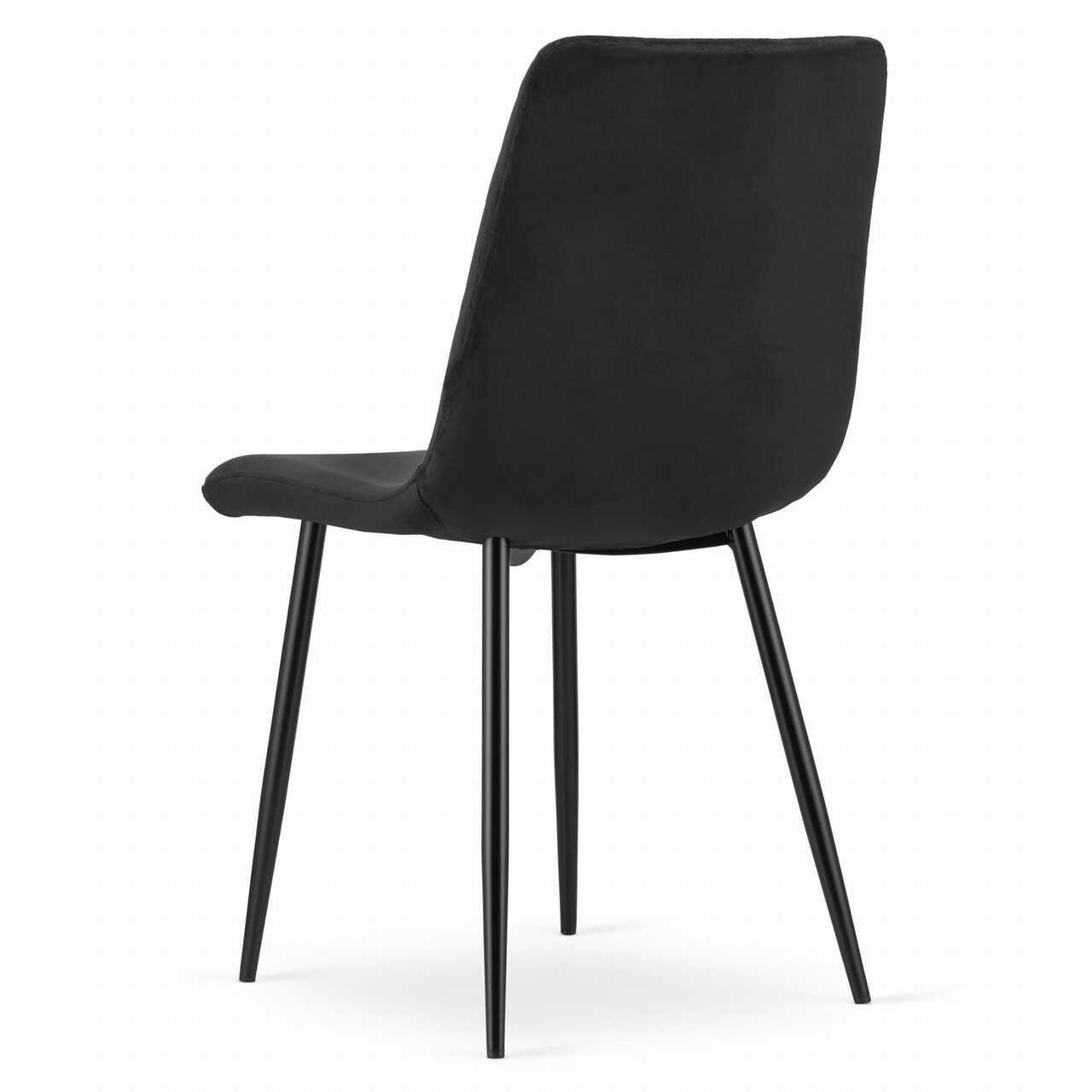 Scaun bucatarie/living, Artool, Turin, catifea, metal, negru, 44.5x53x88.5 cm — imaginea 4