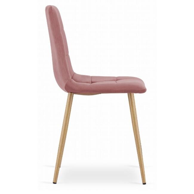 Scaun bucatarie/dining, Artool, Kara, catifea, lemn, roz, 44.5x50.5x87 cm — imaginea 3