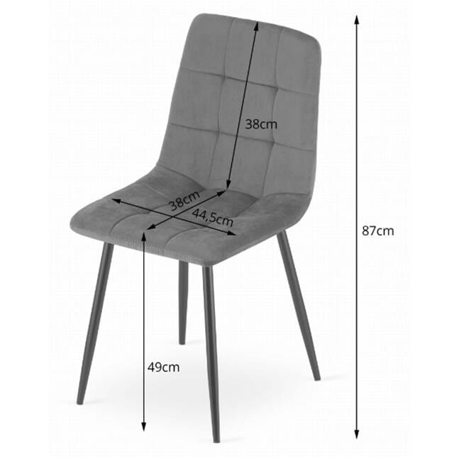 Scaun bucatarie/dining, Artool, Kara, catifea, lemn, roz, 44.5x50.5x87 cm — imaginea 4