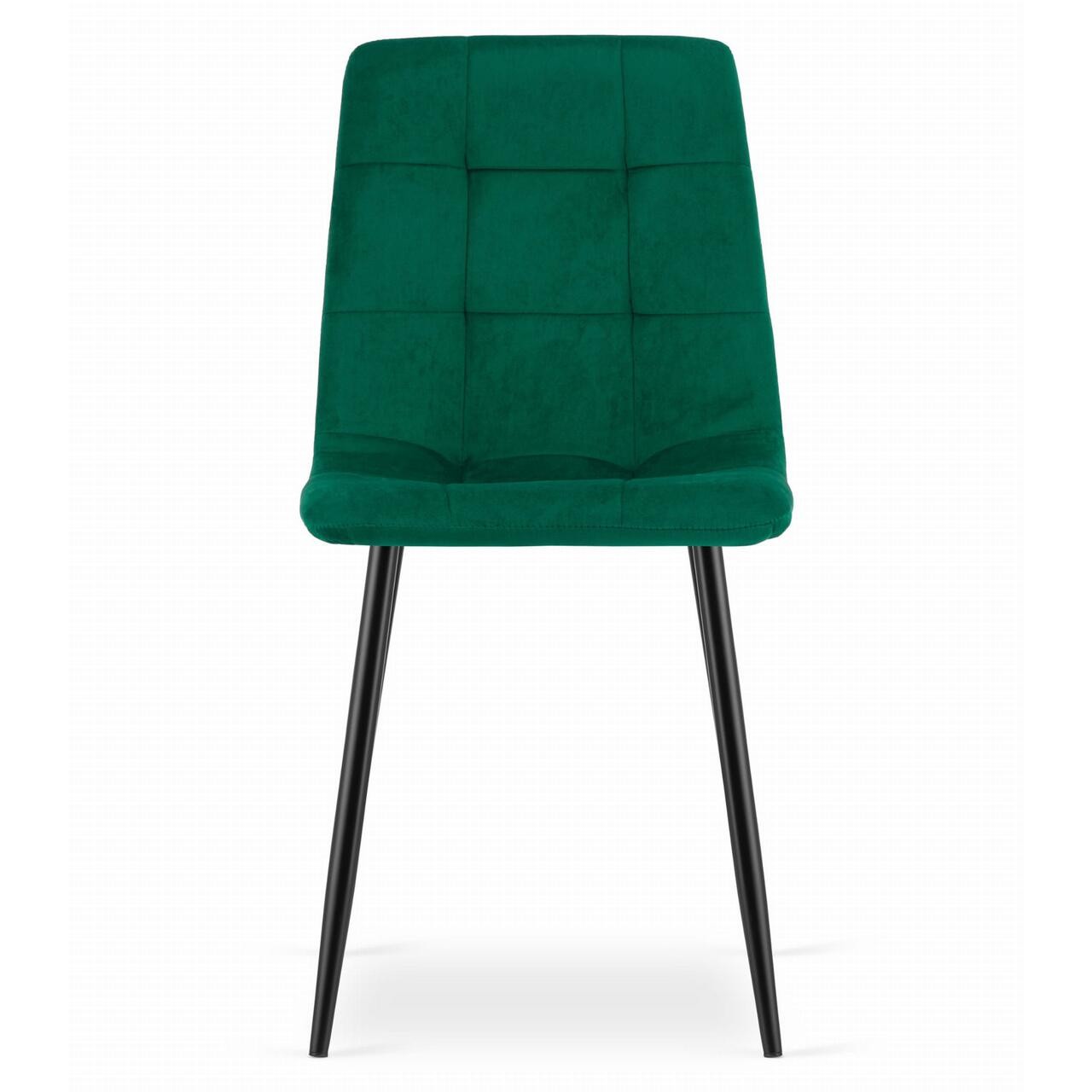 Scaun bucatarie/living, Artool, Kara, catifea, metal, verde si negru, 44.5x50.5x87 cm — imaginea 3