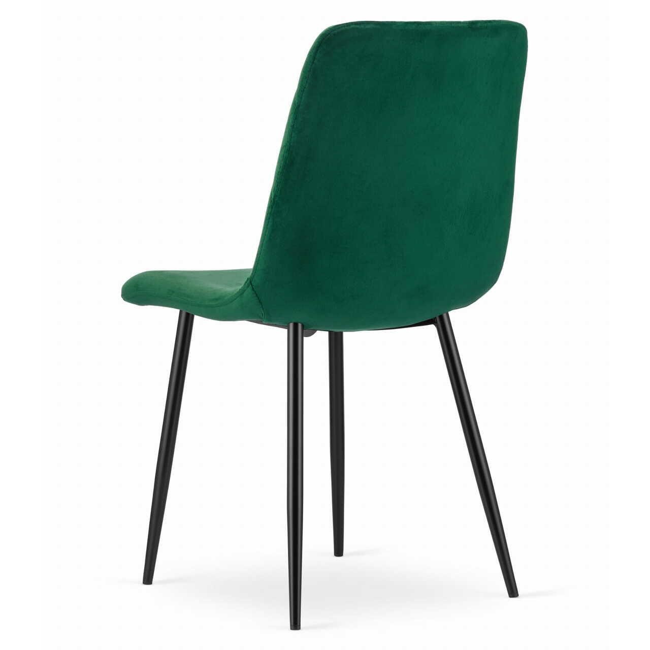 Scaun bucatarie/living, Artool, Turin, catifea, metal, verde si negru, 44.5x53x88.5 cm — imaginea 4