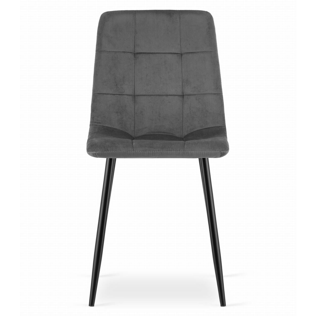 Scaun bucatarie/living, Artool, Kara, catifea, metal, gri si negru, 44.5x50.5x87 cm — imaginea 4
