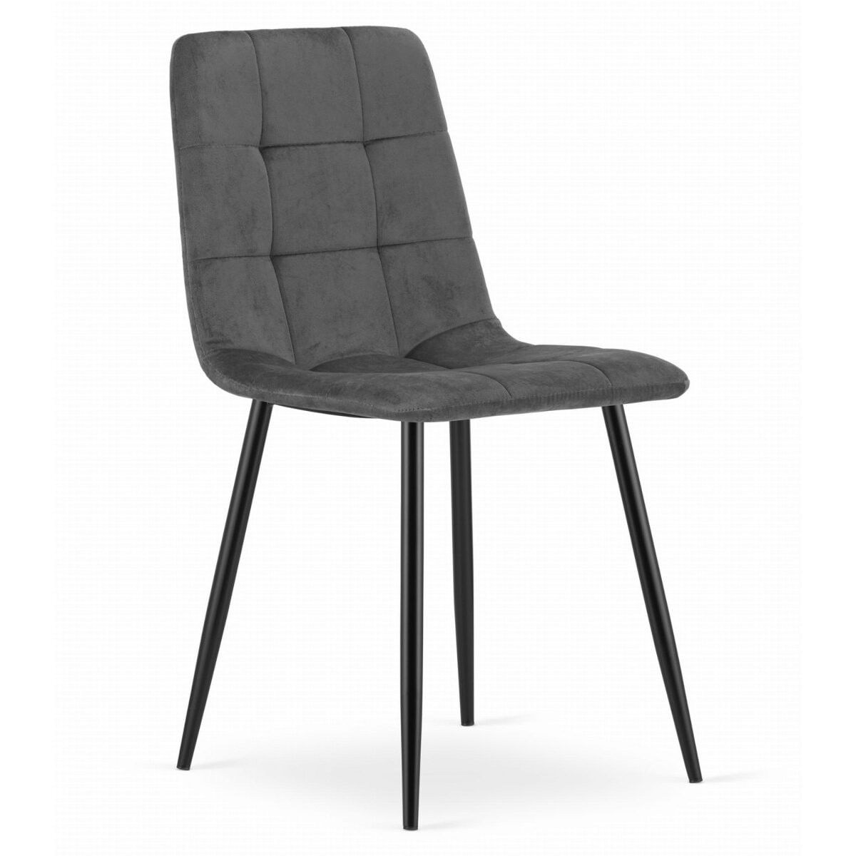 Scaun bucatarie/living, Artool, Kara, catifea, metal, gri si negru, 44.5x50.5x87 cm — imaginea 5