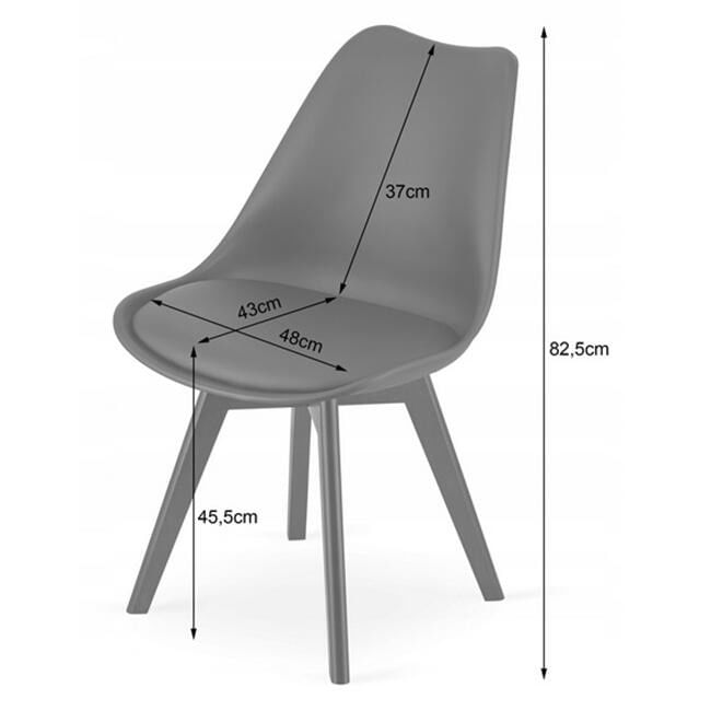 Scaun bucatarie/living, Artool, Mark, PP, lemn, negru, 49x55.5x82.5 cm — imaginea 3