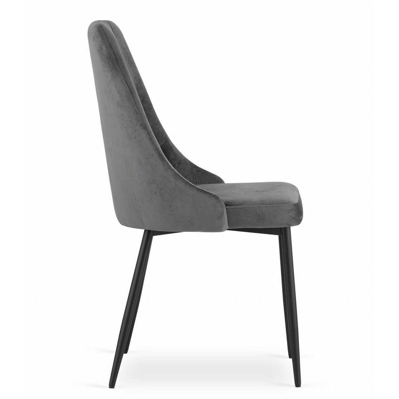 Scaun bucatarie/living, Artool, Imola, catifea, metal, gri, 48.5x61x93.5 cm — imaginea 4