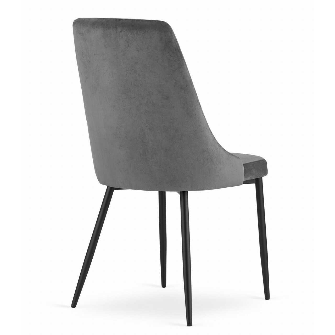 Scaun bucatarie/living, Artool, Imola, catifea, metal, gri, 48.5x61x93.5 cm — imaginea 5