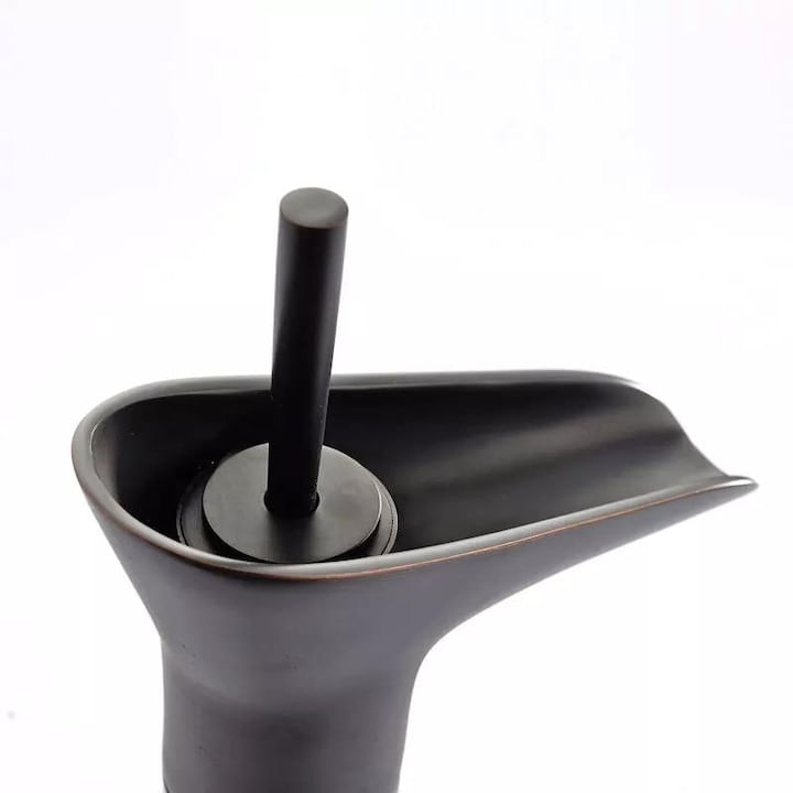 Baterie sanitara pentru lavoar, inalta, vintage, pentru chiuveta baie, cartus ceramic, negru mat, montare pe blat — imaginea 3