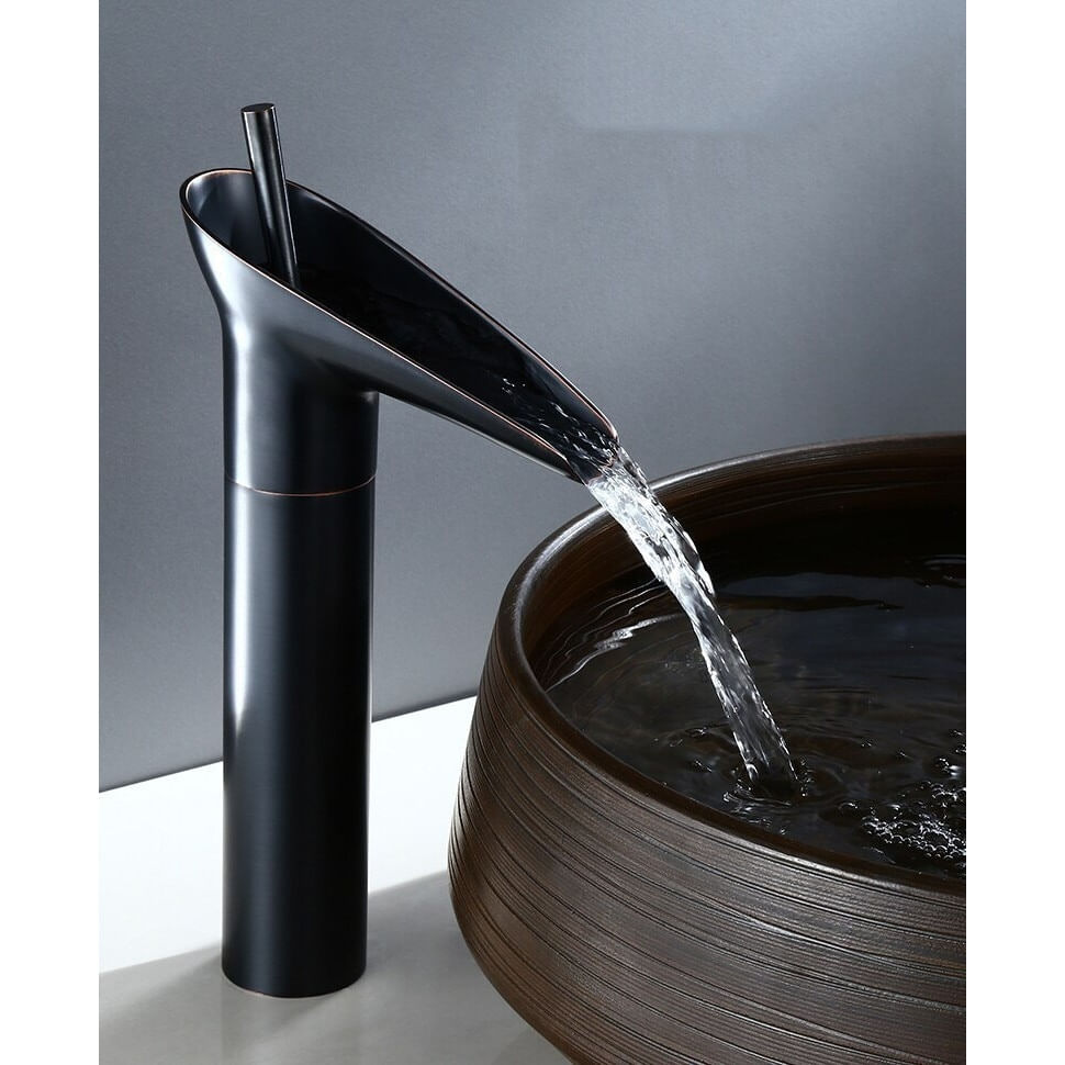 Baterie sanitara pentru lavoar, inalta, vintage, pentru chiuveta baie, cartus ceramic, negru mat, montare pe blat — imaginea 9