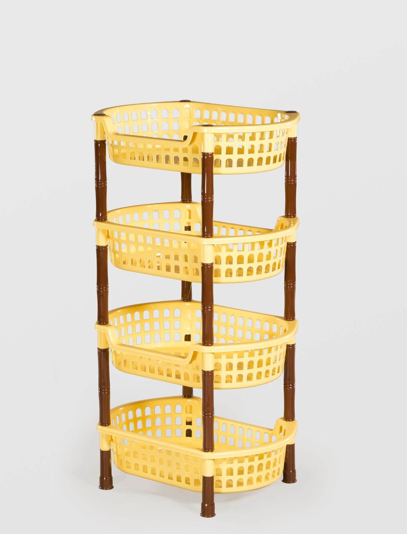 Etajera plastic sterk 4 nivele ovala, 45x32x81, diverse culori — imaginea 3