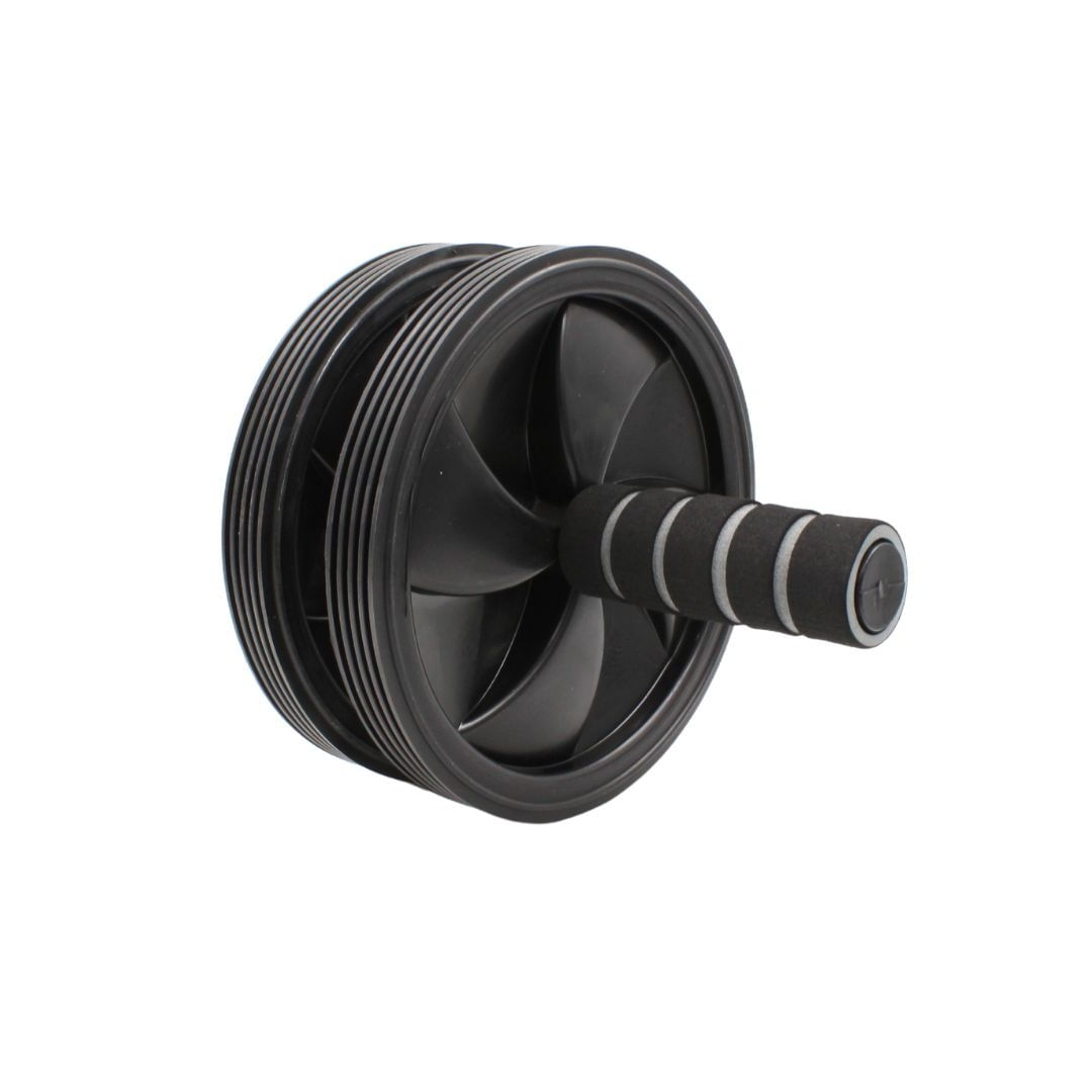 Roata cu manere, cu covoras pentru genunchi, XQ Max, pentru antrenament fitness, negru
