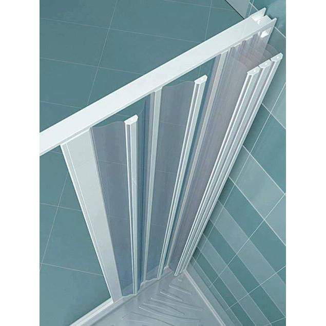 Paravan de dus Italbox Venere Lux, usa armonica, PVC, 90x185 cm, Alb - imagine 2