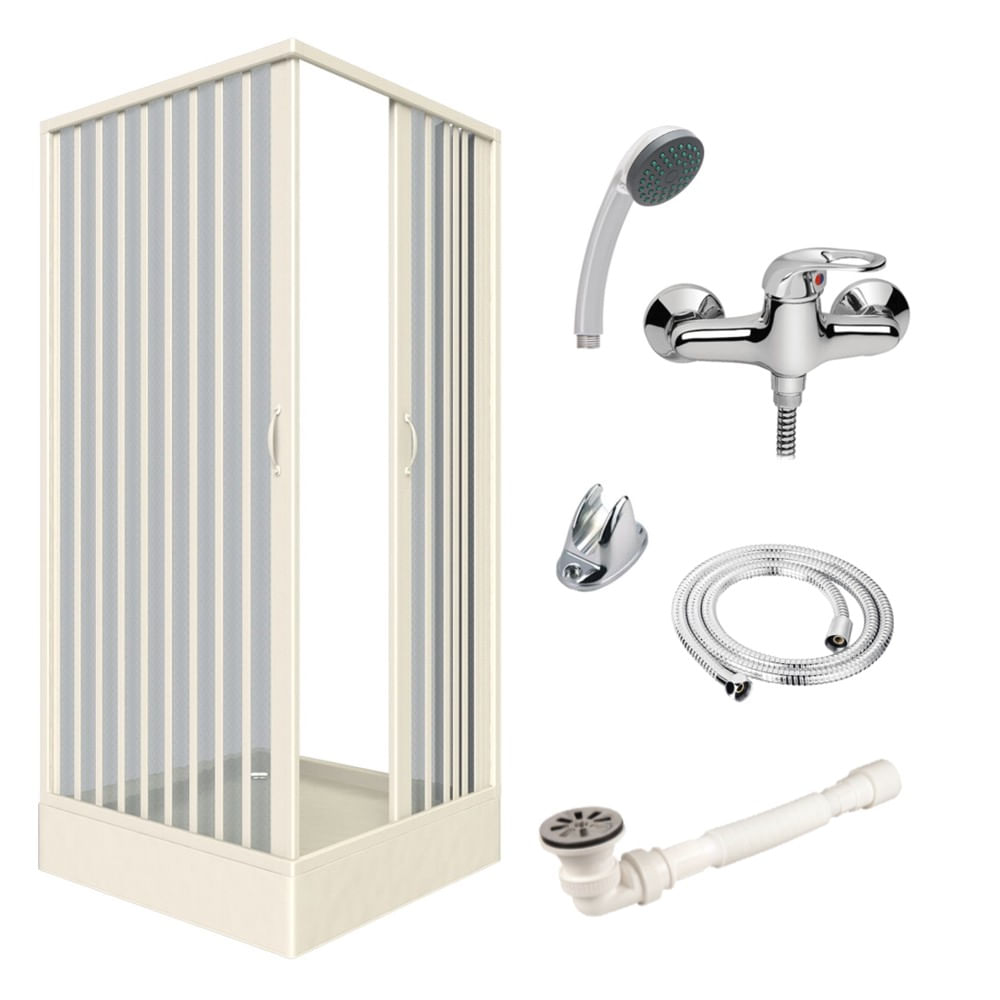 Pachet cabina Luna 80 cu cadita  si baterie dus, 80x80 cm - 1 | YEO