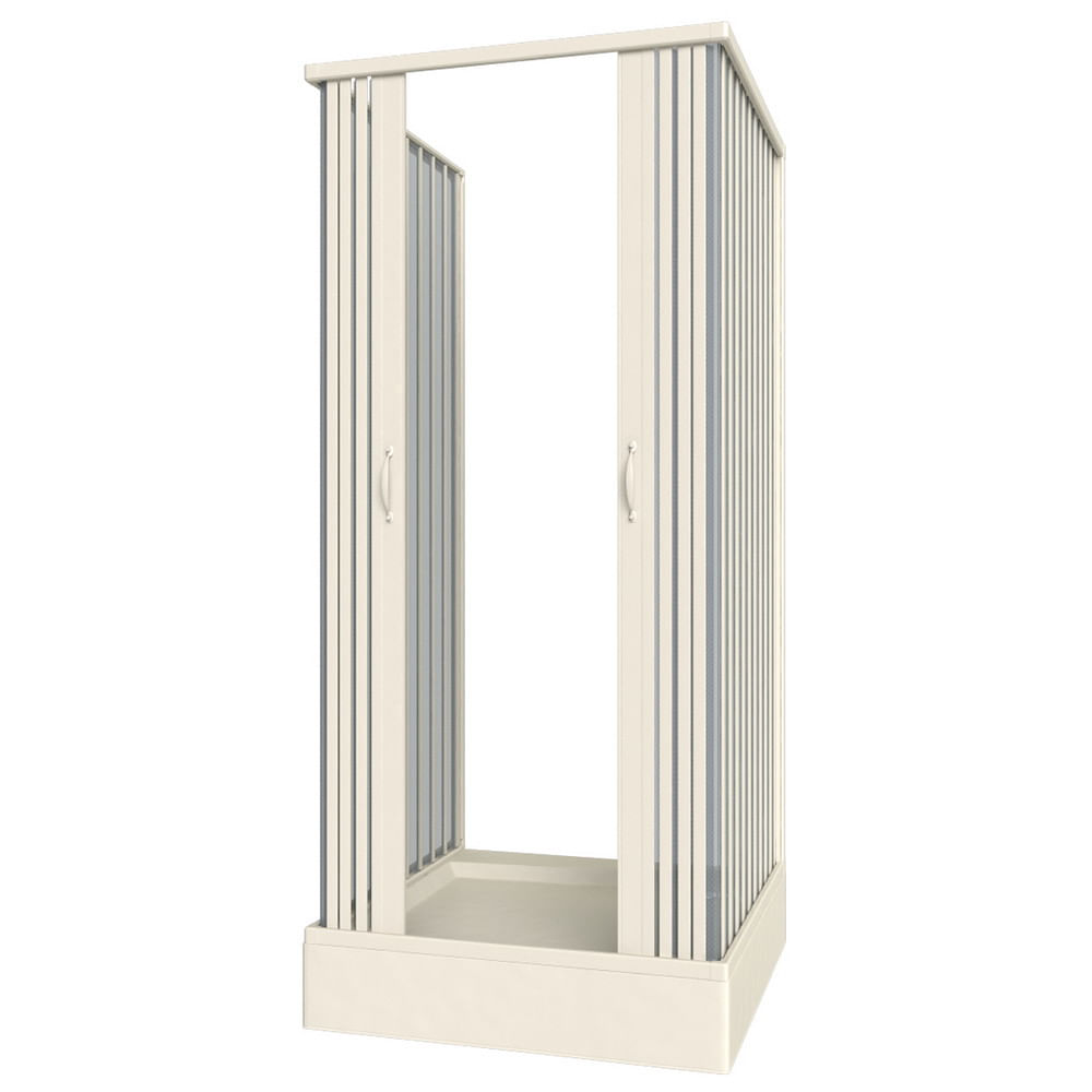 Cabina dus trei laturi, Saturnia 90, usi armonice, 90x90x90cm, fara cadita, material PVC