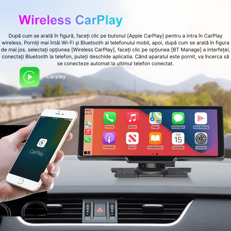 Navigatie auto multimedia MaGeCa C200, Apple CarPlay/Android Auto Wireless, Display 10.26 inch, 2 camere fata/spate - imagine 3