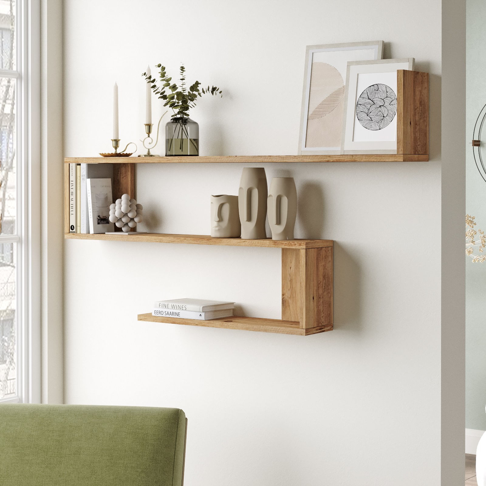 Raft de perete Hanah Home Wl10-A, maro — imaginea 3