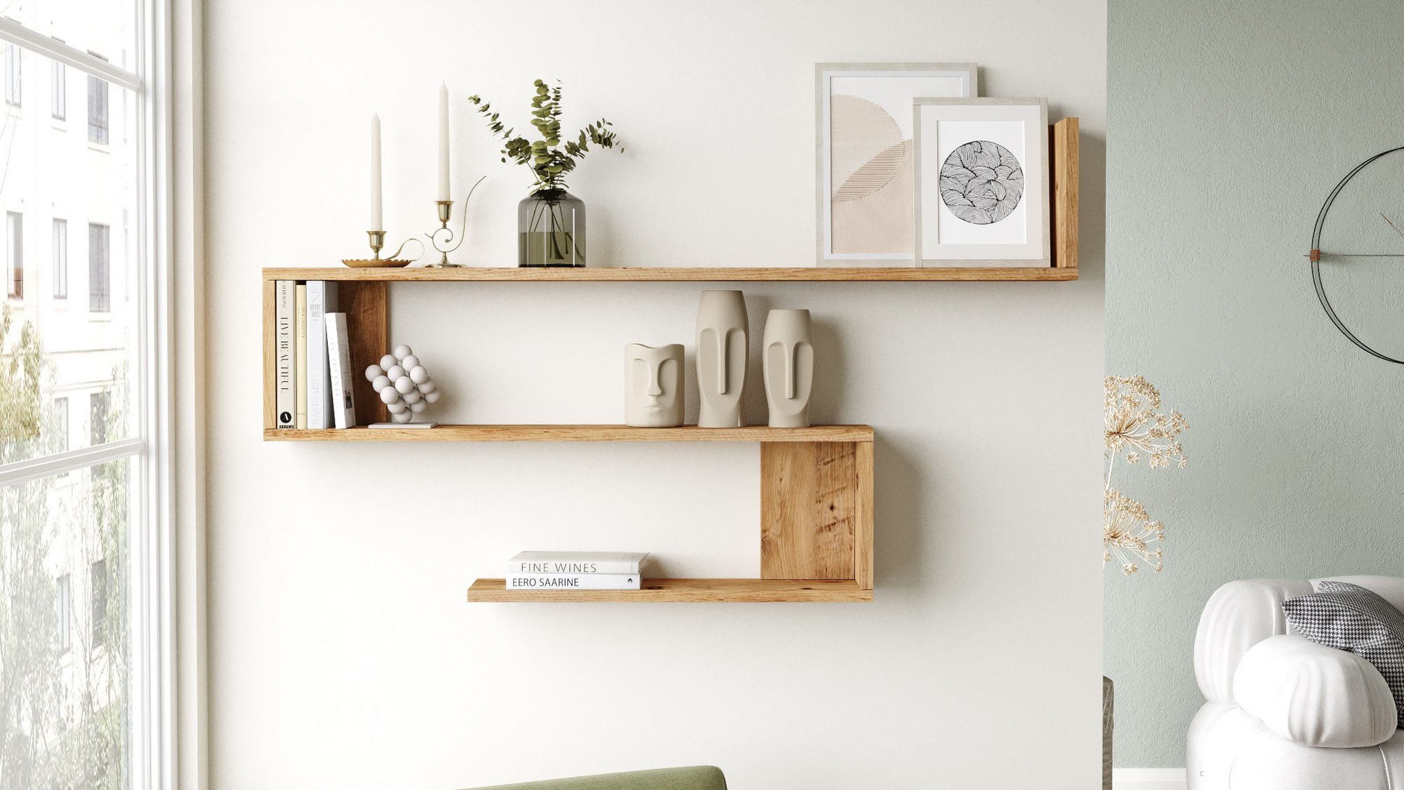Raft de perete Hanah Home Wl10-A, maro — imaginea 5