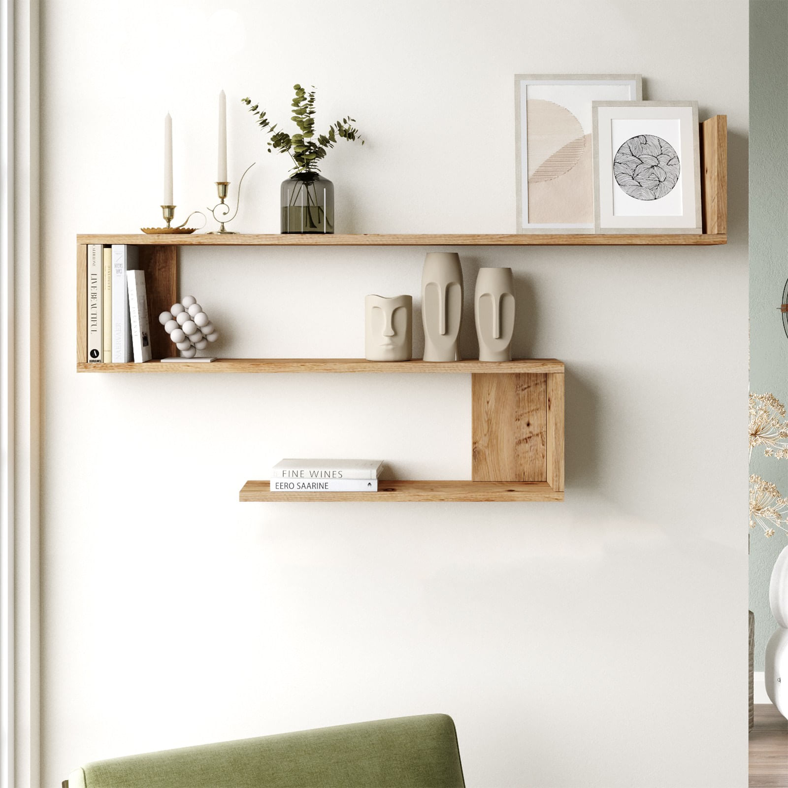 Raft de perete Hanah Home Wl10-A, maro — imaginea 6