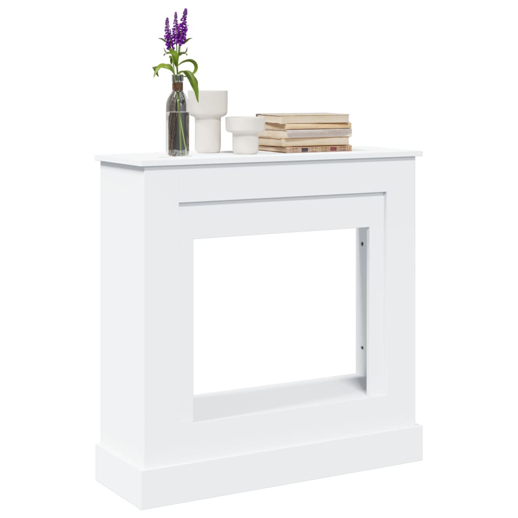 Masca de semineu, alb, 90x30x90 cm, lemn prelucrat - 1 | YEO