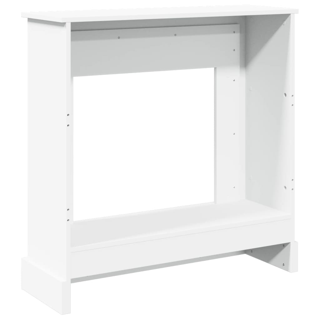 Masca de semineu, alb, 90x30x90 cm, lemn prelucrat - 5 | YEO