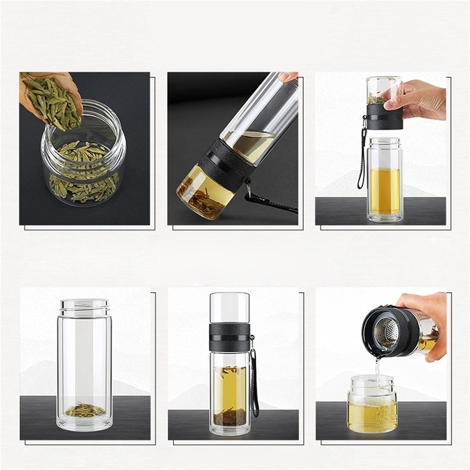 Sticla portabila termorezistenta pentru prepararea ceaiului, din INOX Alimentar, 450 ml