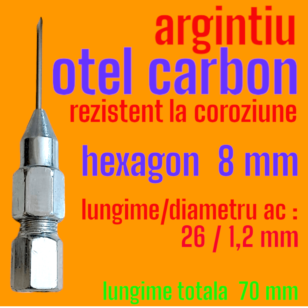 Ac gresor, otel carbon, pentru injectare unsoare in spatii inguste, lungime 70 mm - 2 | YEO