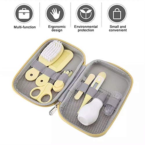Set Ingrijire Bebelusi si Copii 8-in-1 Accesorii, MEDILOGIC™, Termometru Digital, Foarfeca Speciala, Perie, Galben