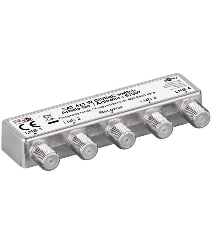 Comutator 4x1 switch 4 LNB-uri DiSEqC 900-2400MHz Goobay