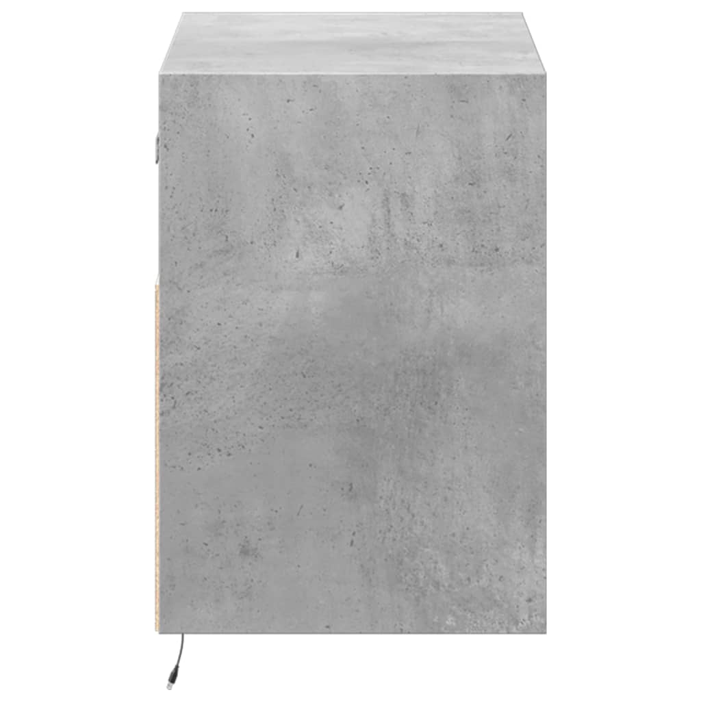 Comoda TV de perete cu lumini LED, gri beton, 80x31x45 cm — imaginea 7
