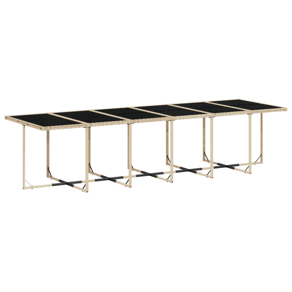Set mobilier gradina cu perne, 17 piese bej combinat poliratan — imaginea 4