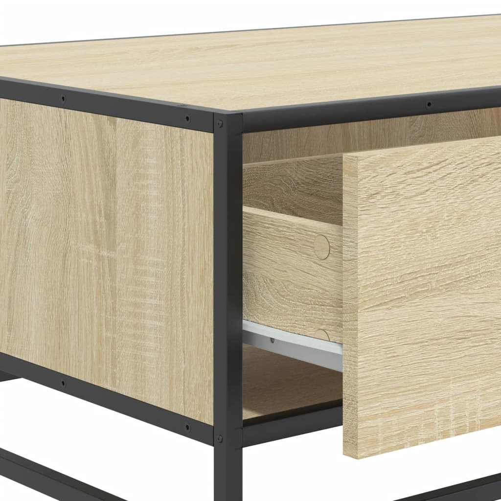 Masuta cafea stejar sonoma 90x57x35 cm lemn prelucrat si metal — imaginea 10