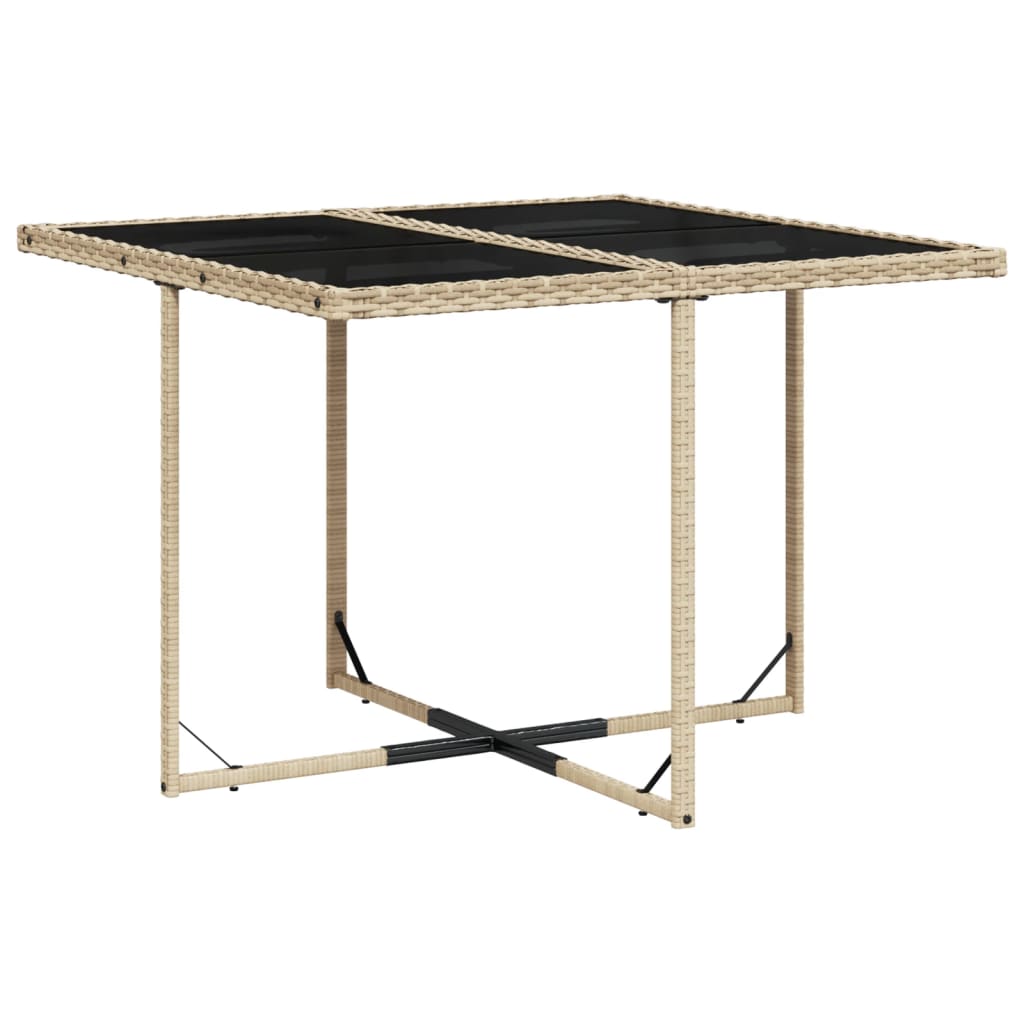 Set mobilier gradina cu perne, 11 piese bej combinat poliratan — imaginea 4