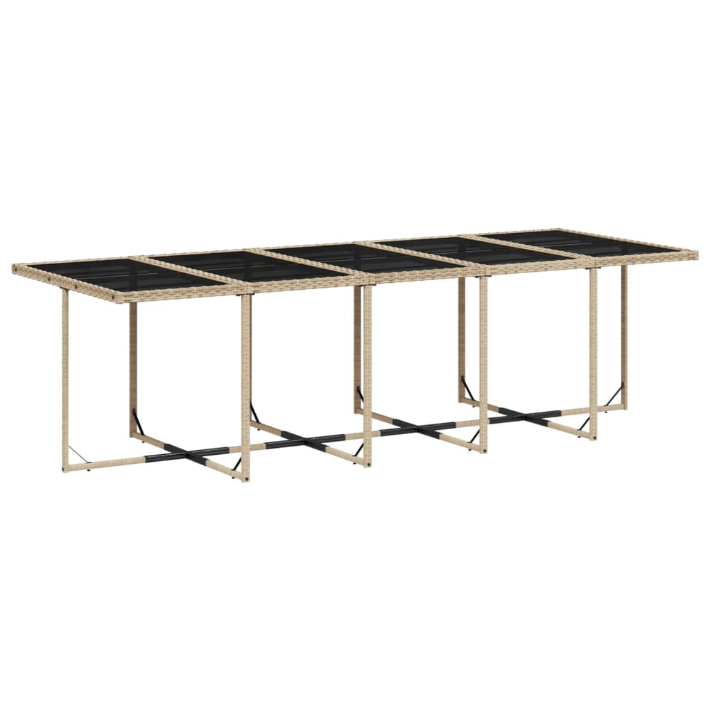 Set mobilier gradina cu perne, 15 piese, bej combinat poliratan — imaginea 4